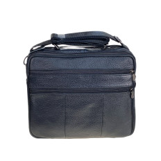 На фото 2 - Сумка мужская  из натуральной кожи, цвет черный