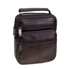 На фото 1 - Сумка мужская из натуральной кожи, цвет коричневый