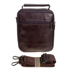 На фото 2 - Сумка мужская из натуральной кожи, цвет коричневый
