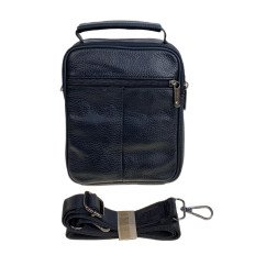 На фото 2 - Сумка мужская из натуральной кожи, цвет черный