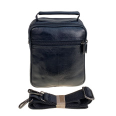 На фото 2 - Сумка мужская из натуральной кожи, цвет черный