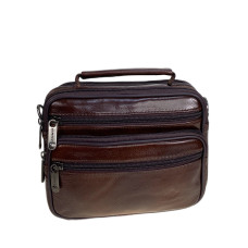 На фото 1 - Сумка мужская из натуральной кожи, цвет коричневый
