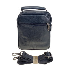 На фото 2 - Сумка мужская из натуральной кожи, цвет черный