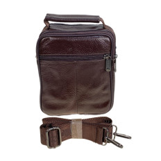 На фото 2 - Сумка мужская из натуральной кожи, цвет коричневый