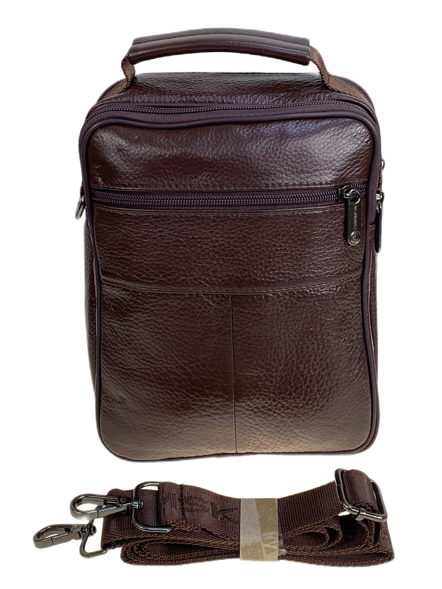 На фото 2 - Сумка мужская из натуральной кожи, цвет коричневый