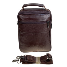 На фото 2 - Сумка мужская из натуральной кожи, цвет коричневый