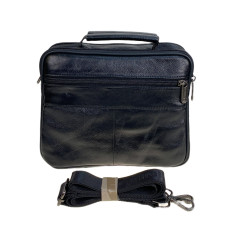 На фото 2 - Сумка мужская из натуральной кожи, цвет черный