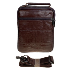 На фото 2 - Сумка мужская из натуральной кожи, цвет коричневый