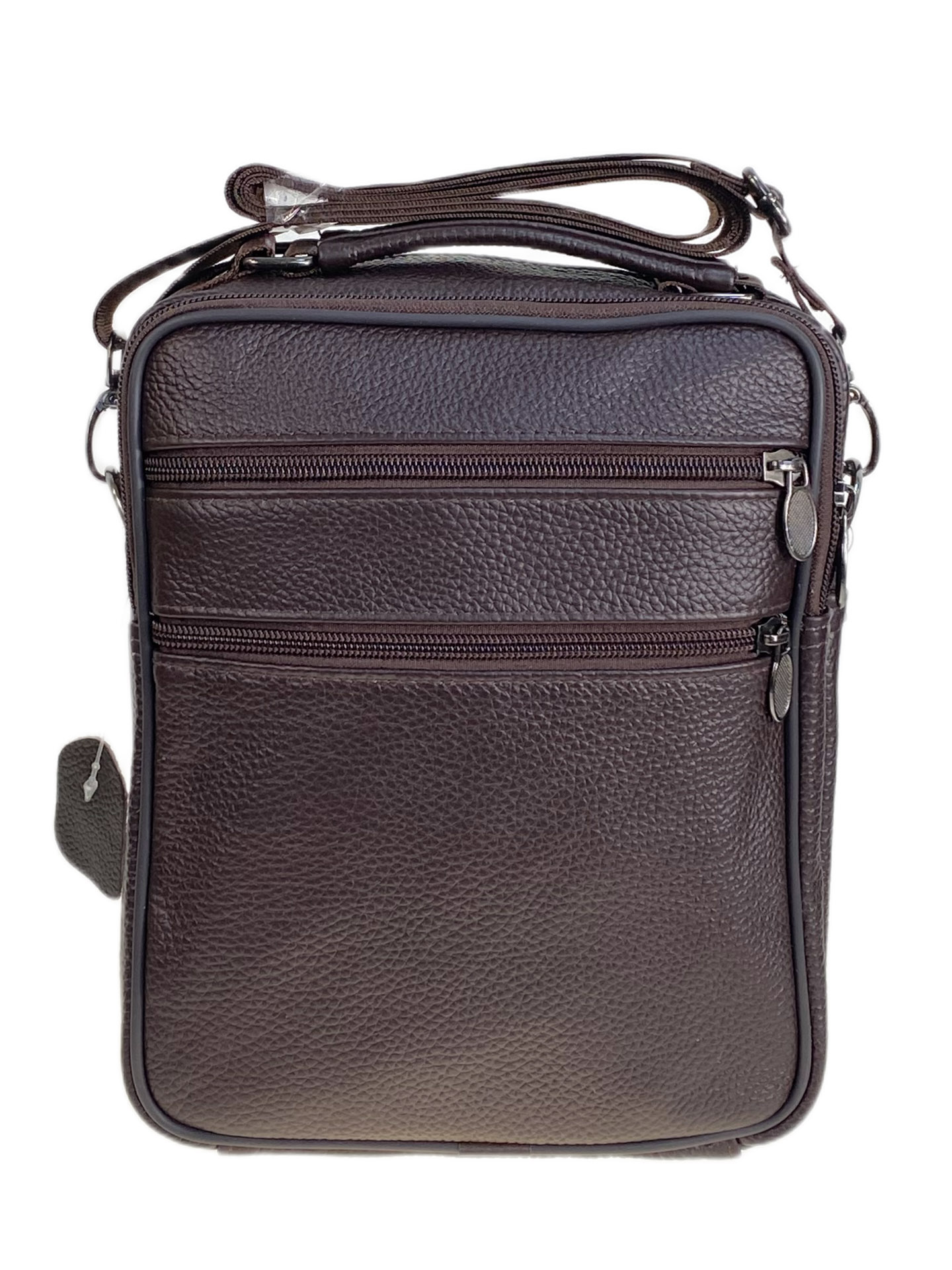 На фото 2 - Сумка мужская  из натуральной кожи, цвет коричневый