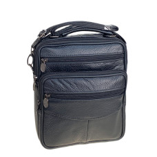 На фото 1 - Сумка мужская  из натуральной кожи, цвет черный