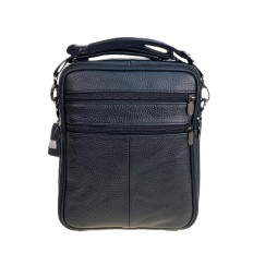 На фото 2 - Сумка мужская  из натуральной кожи, цвет черный