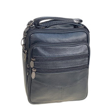 На фото 1 - Сумка мужская  из натуральной кожи, цвет черный