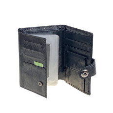 На фото 2 - Кошелек-органайзер мужской из натуральной кожи, цвет  черный