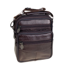 На фото 1 - Сумка мужская  из натуральной кожи, цвет коричневый