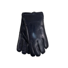 На фото 1 - Перчатки мужские из натуральной кожи цвет черный