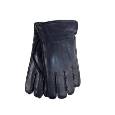 На фото 1 - Перчатки мужские из натуральной кожи цвет черный