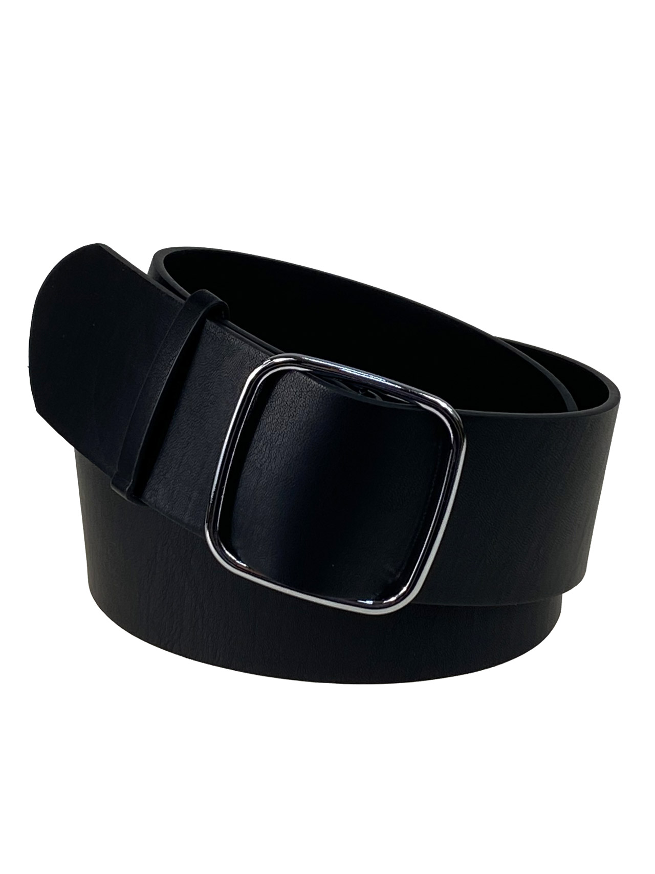 На фото 1 - Ремень женский широкий из искусственной кожи цвет черный