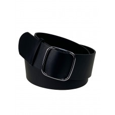 На фото 1 - Ремень женский широкий из искусственной кожи цвет черный