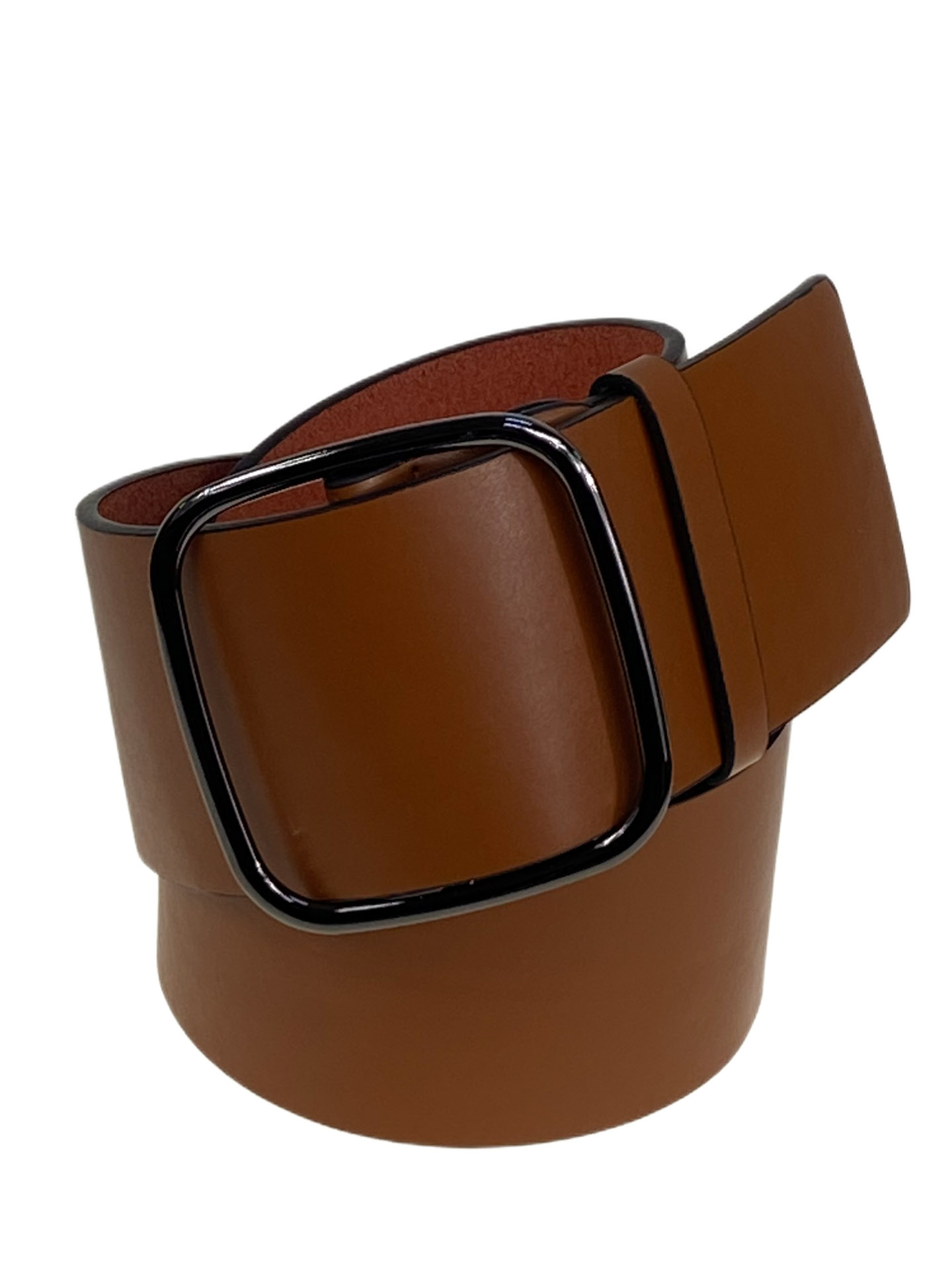 На фото 1 - Ремень женский широкий из искусственной кожи, цвет коричнево-рыжий