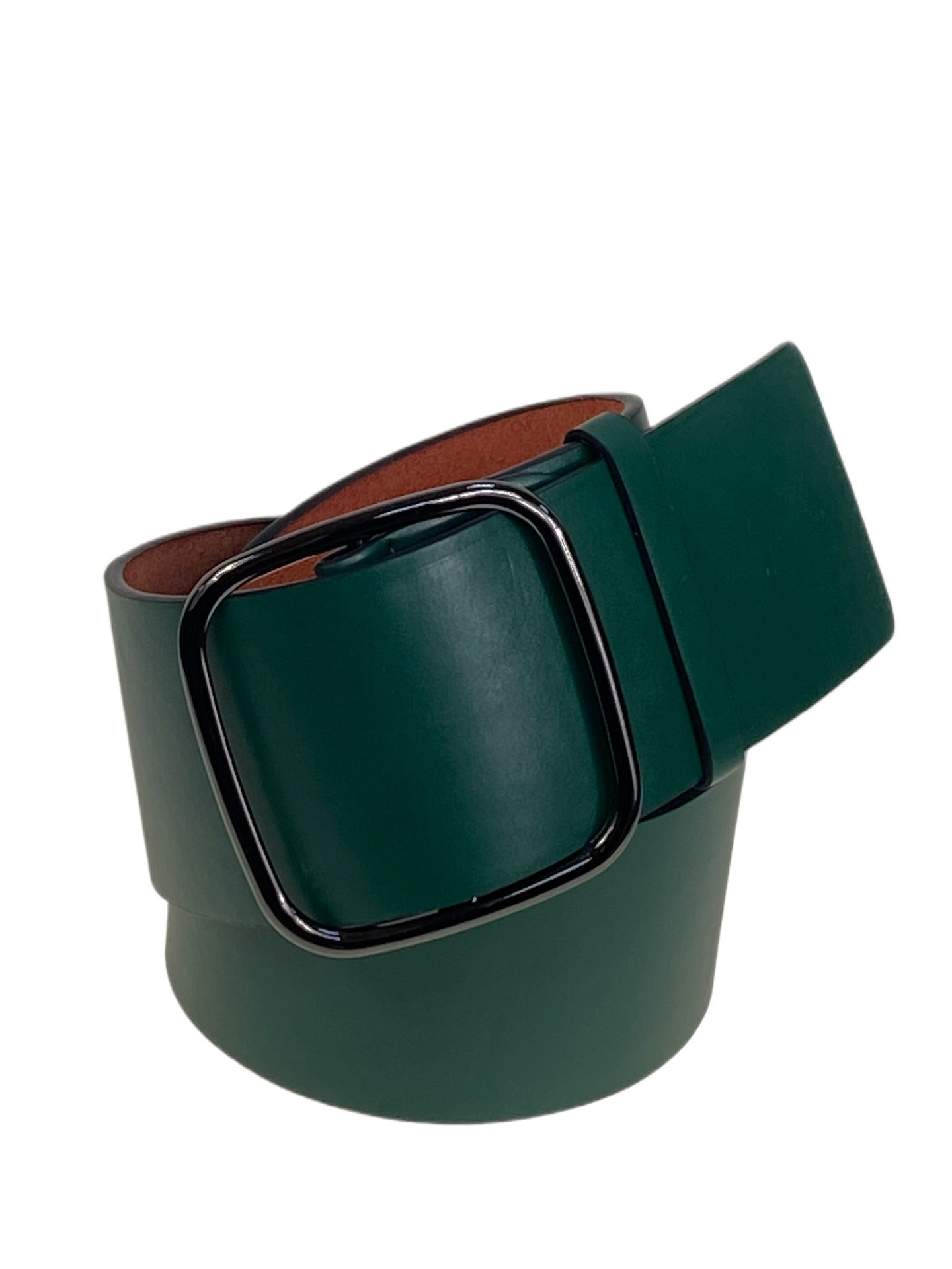 На фото 1 - Ремень женский широкий из искусственной кожи, цвет зеленый