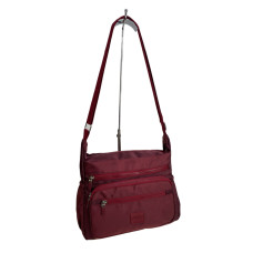 На фото 1 - Женская cумка из текстиля, цвет бордовый