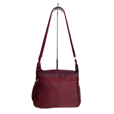 На фото 2 - Женская cумка из текстиля, цвет бордовый