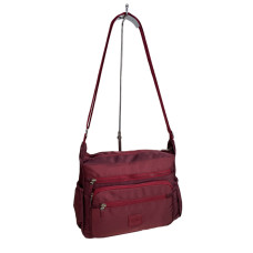 На фото 1 - Женская cумка из текстиля, цвет бордовый