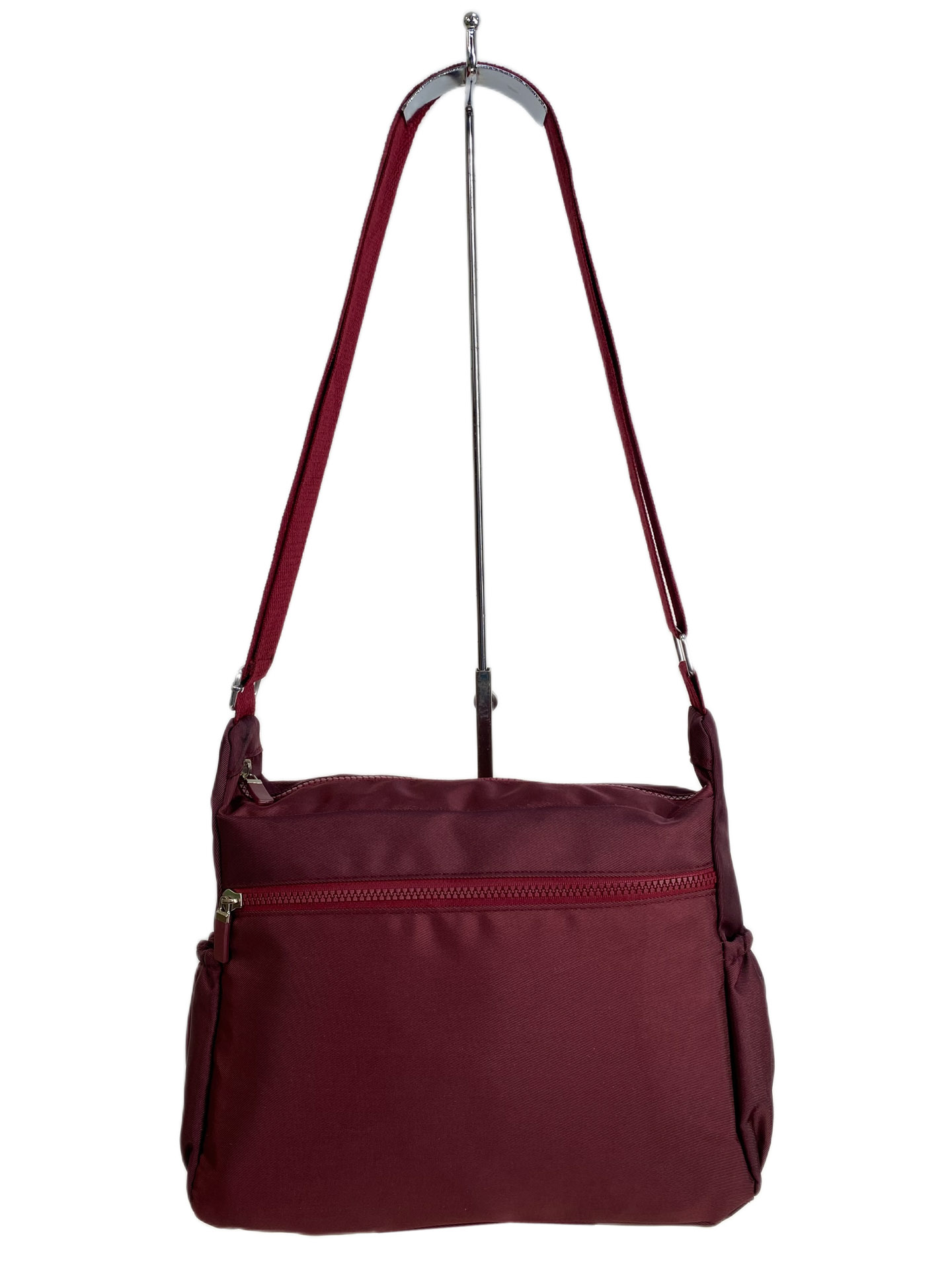 На фото 2 - Женская cумка из текстиля, цвет бордовый