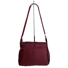 На фото 2 - Женская cумка из текстиля, цвет бордовый