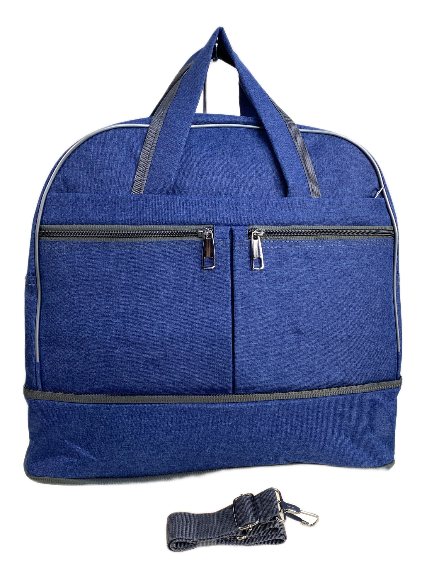 На фото 1 - Дорожная сумка из текстиля, цвет синий