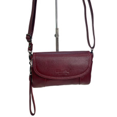 На фото 1 - Женская сумка из натуральной кожи, цвет бордо