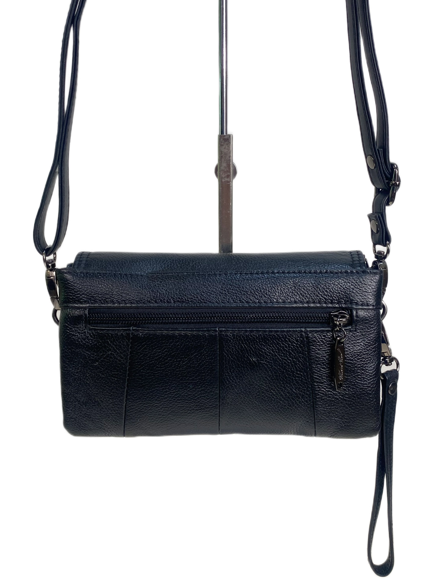 На фото 2 - Женская сумка из натуральной кожи, цвет черный