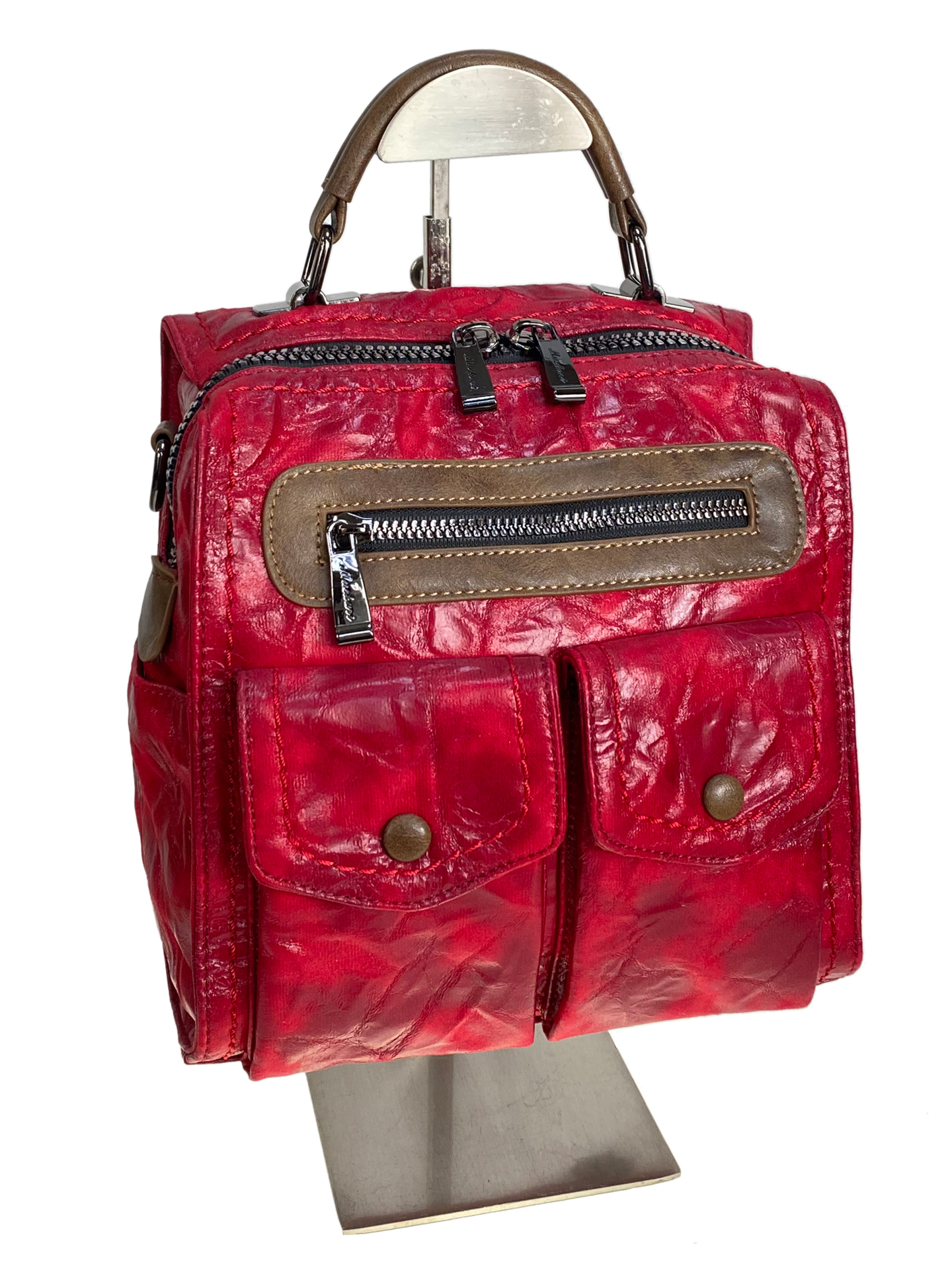 На фото 2 - Стойка для показа сумок, цвет серебристый