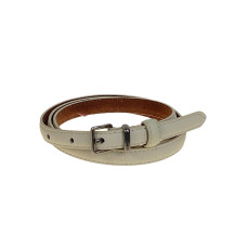 На фото 1 - Ремень женский из натуральной кожи, цвет молочный