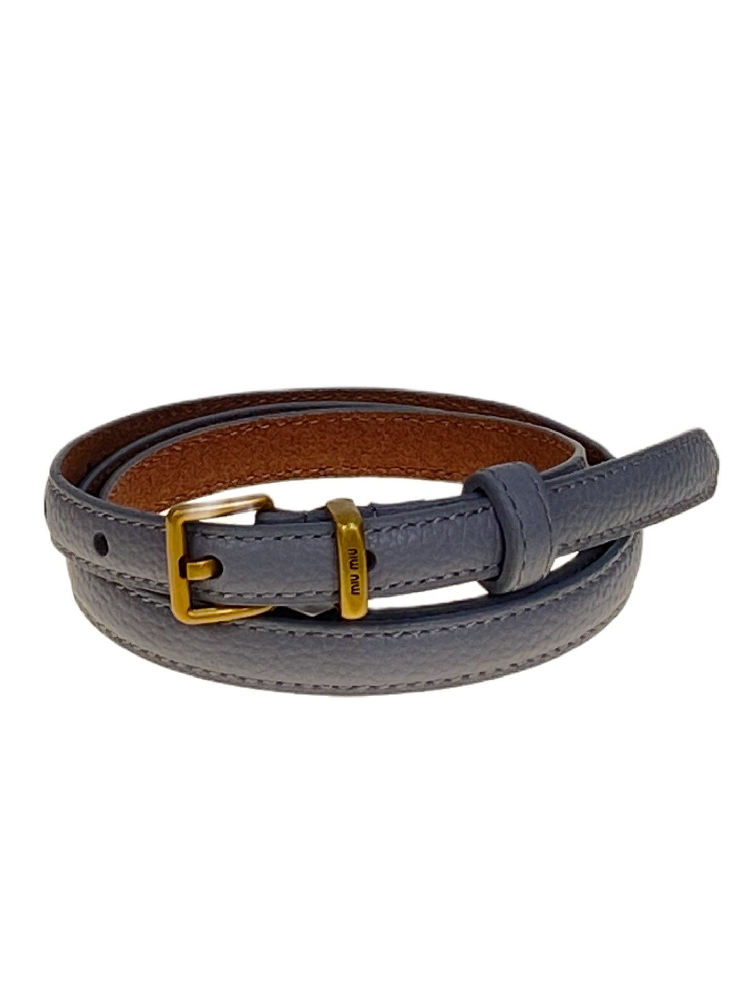 На фото 1 - Ремень женский из натуральной кожи, цвет серый