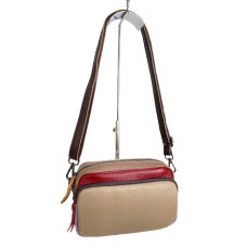 На фото 1 - Женская сумка из натуральной кожи, цвет  мультицвет