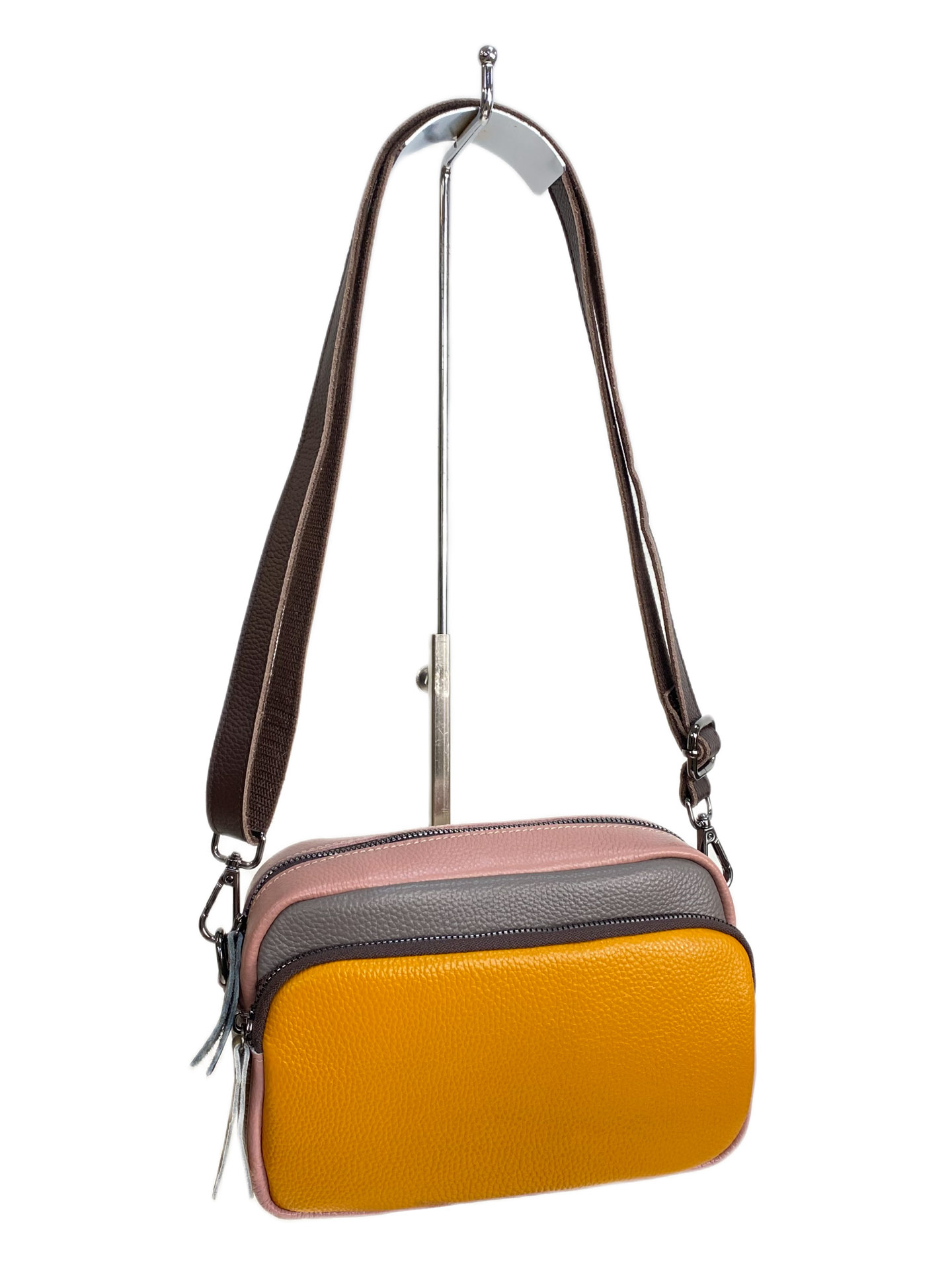 На фото 1 - Женская сумка из натуральной кожи, цвет  мультицвет