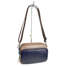 На фото 1 - Женская сумка из натуральной кожи, цвет  мультицвет