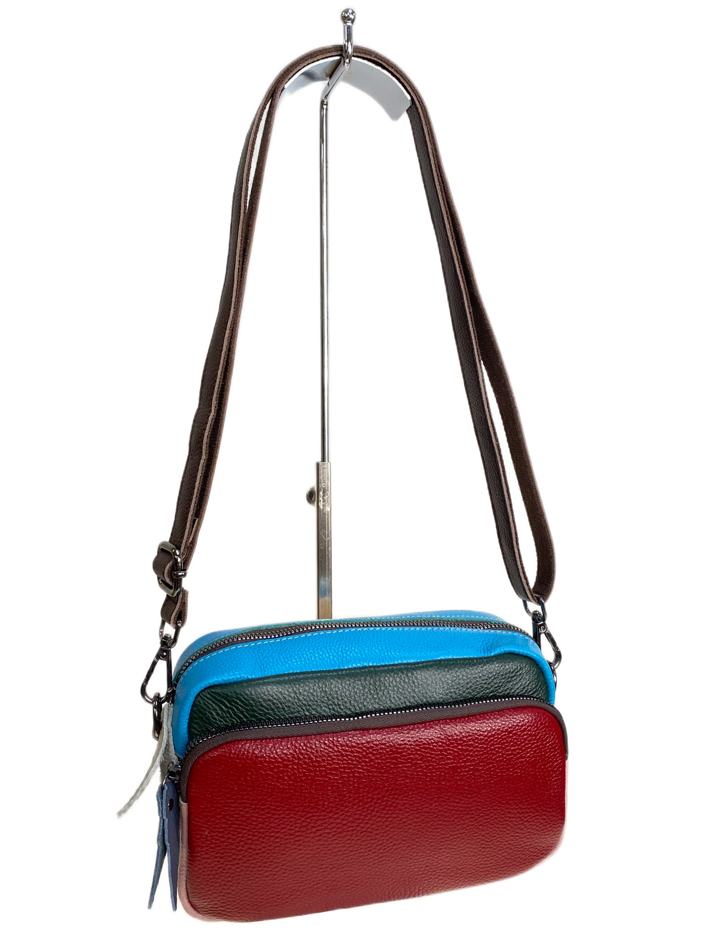 На фото 1 - Женская сумка из натуральной кожи, цвет  мультицвет