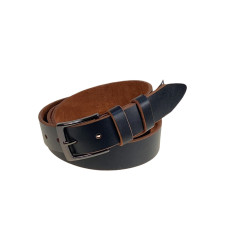 На фото 1 -  Ремень мужской из натуральной кожи, цвет черный с коричневым