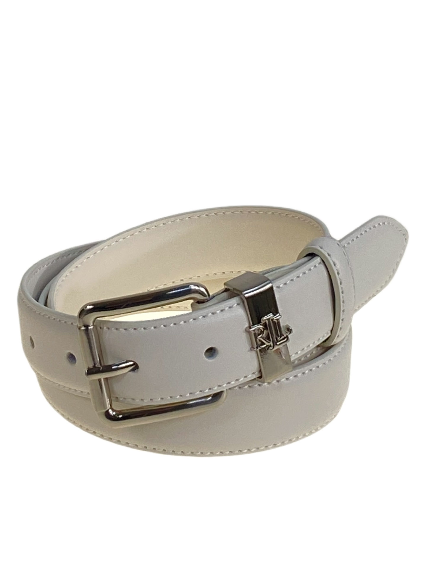 На фото 1 - Ремень женский из натуральной кожи, цвет белый