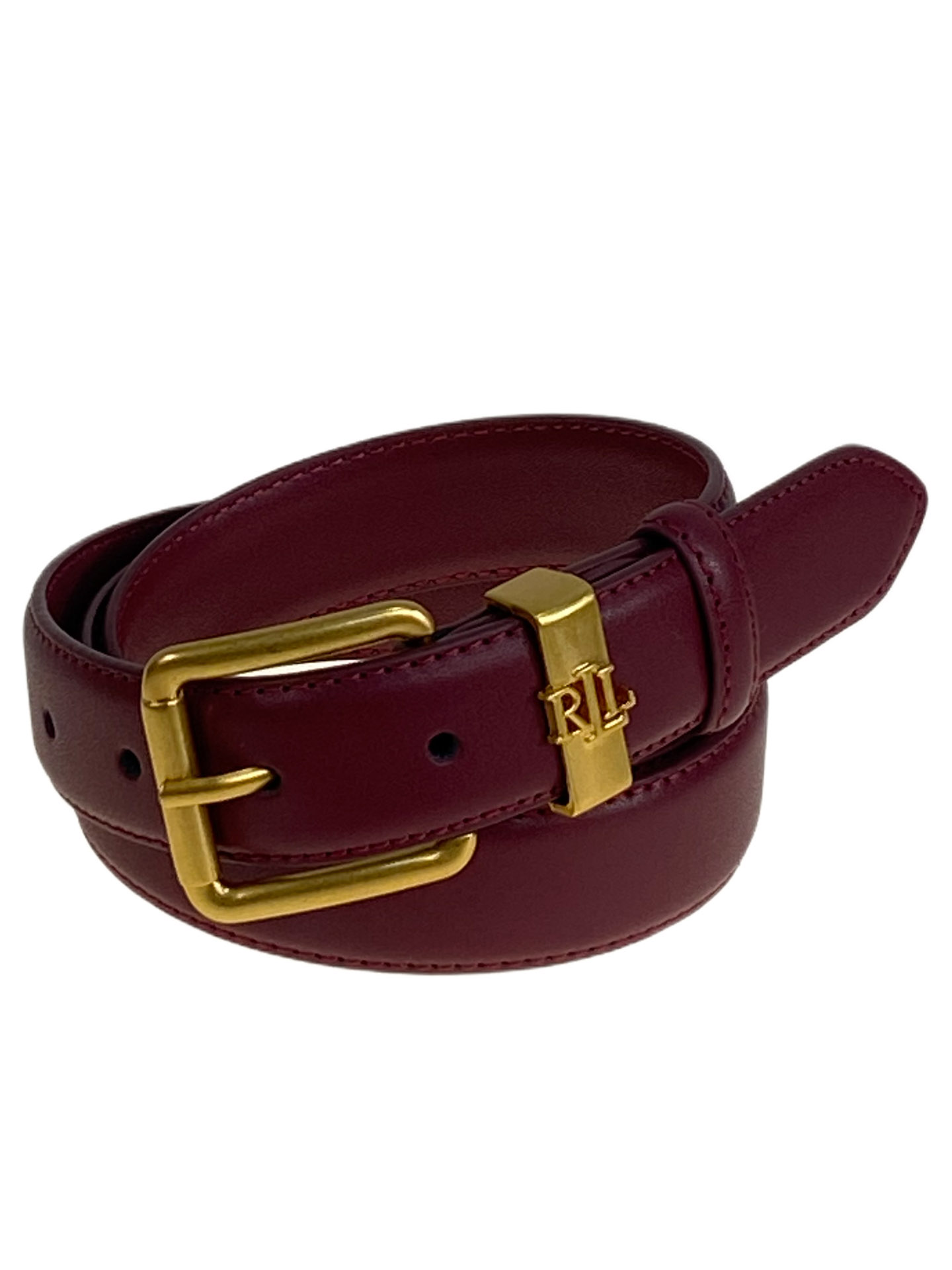 На фото 1 - Ремень женский из натуральной кожи, цвет бордовый