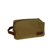 На фото 1 - Мужская сумка - косметичка из текстиля, цвет коричневый