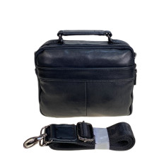 На фото 2 - Сумка мужская из натуральной кожи, цвет черный