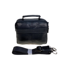 На фото 2 - Сумка мужская из натуральной кожи, цвет черный