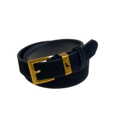 На фото 1 - Ремень женский из натуральной замши, цвет черный