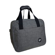 На фото 1 - Дорожная сумка из текстиля, цвет серый