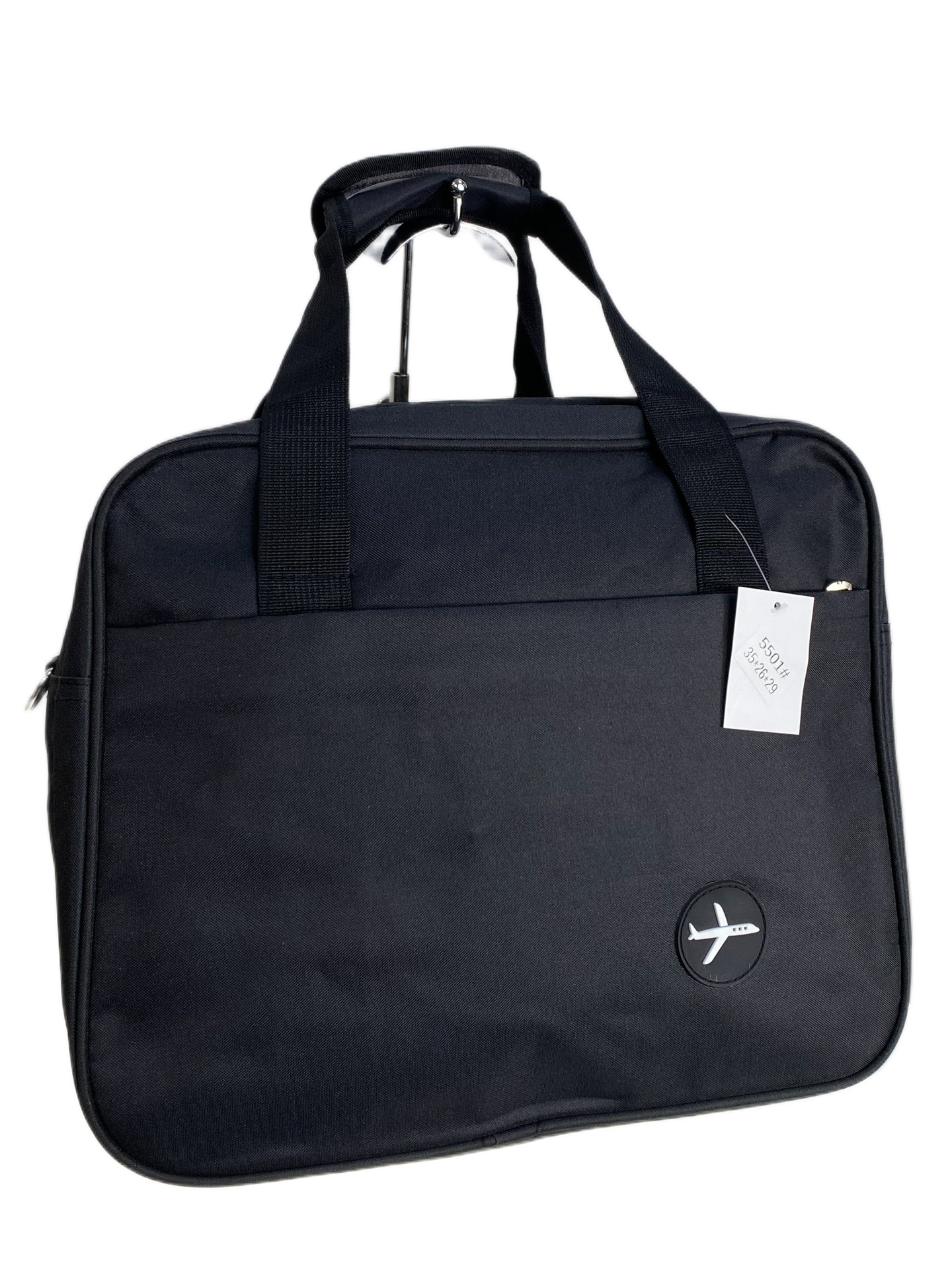 На фото 1 - Дорожная сумка из текстиля, цвет черный