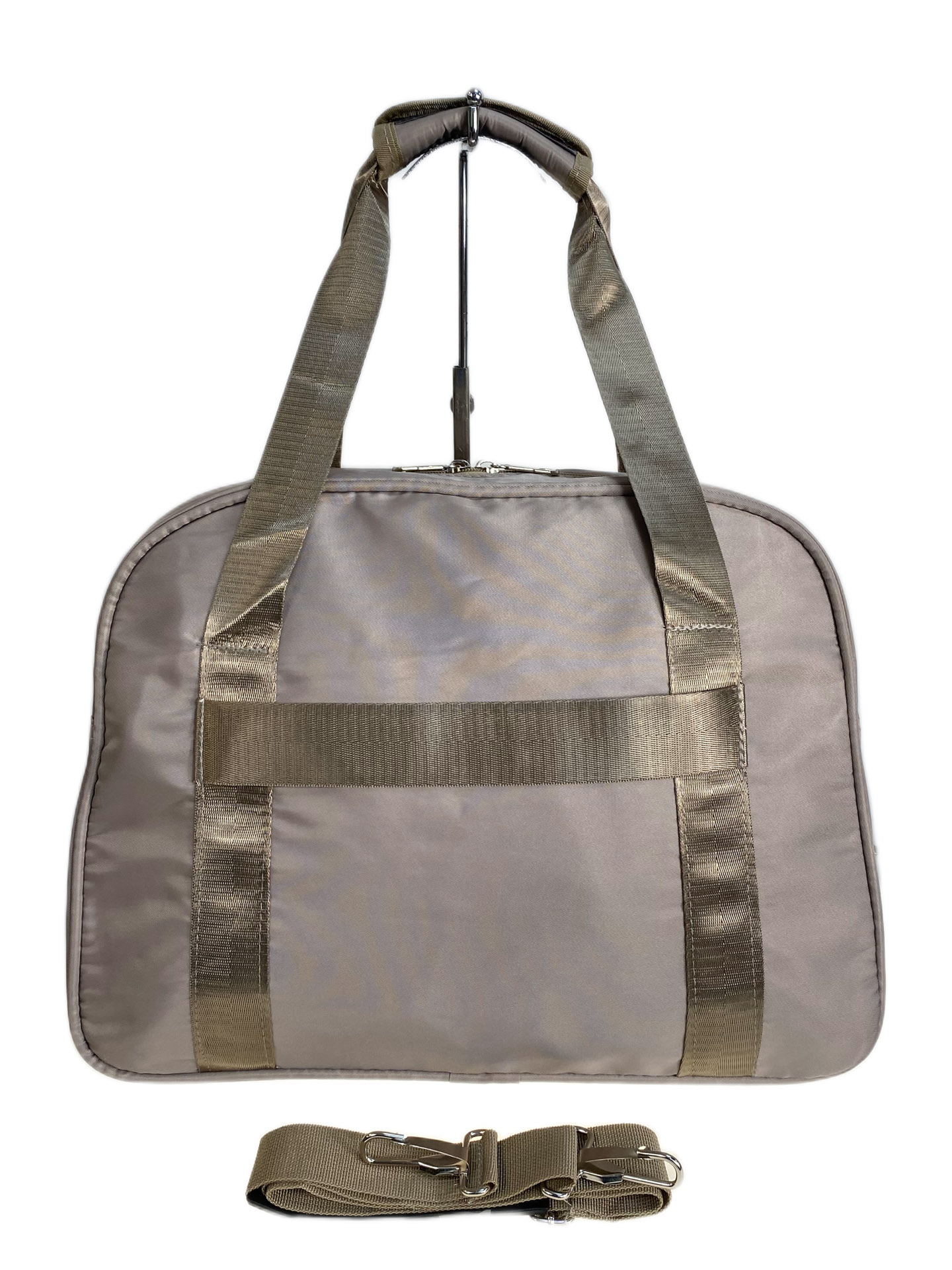 На фото 2 - Дорожная сумка из текстиля, цвет бежевый