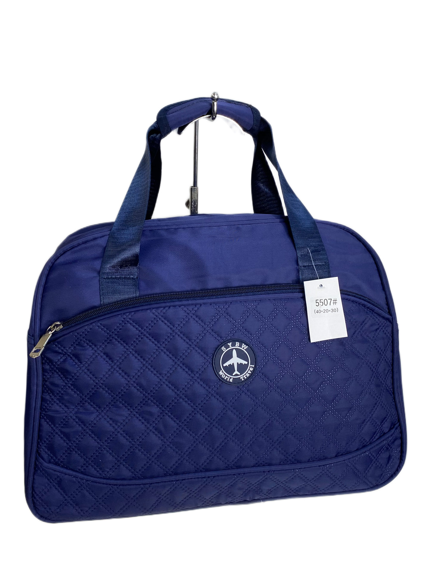 На фото 1 - Дорожная сумка из текстиля, цвет синий